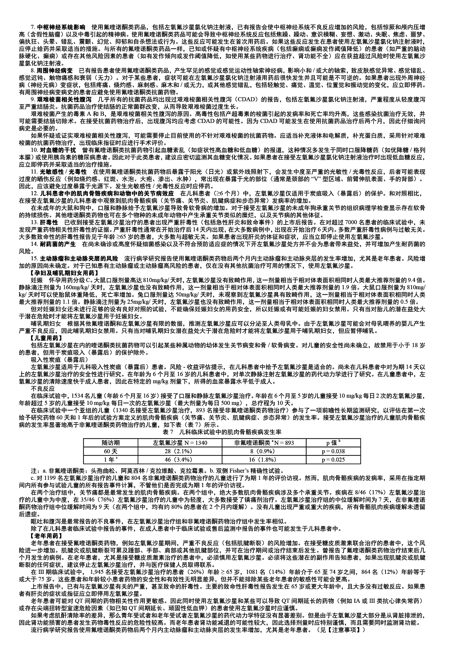 左氧氟沙星氯化钠注射液说明书5